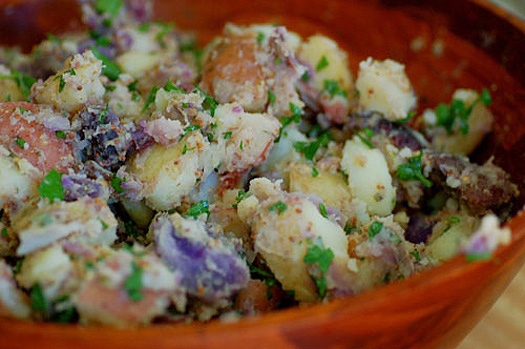 Finished - red, white & blue potato salad! Finished - red, white & blue potato salad!