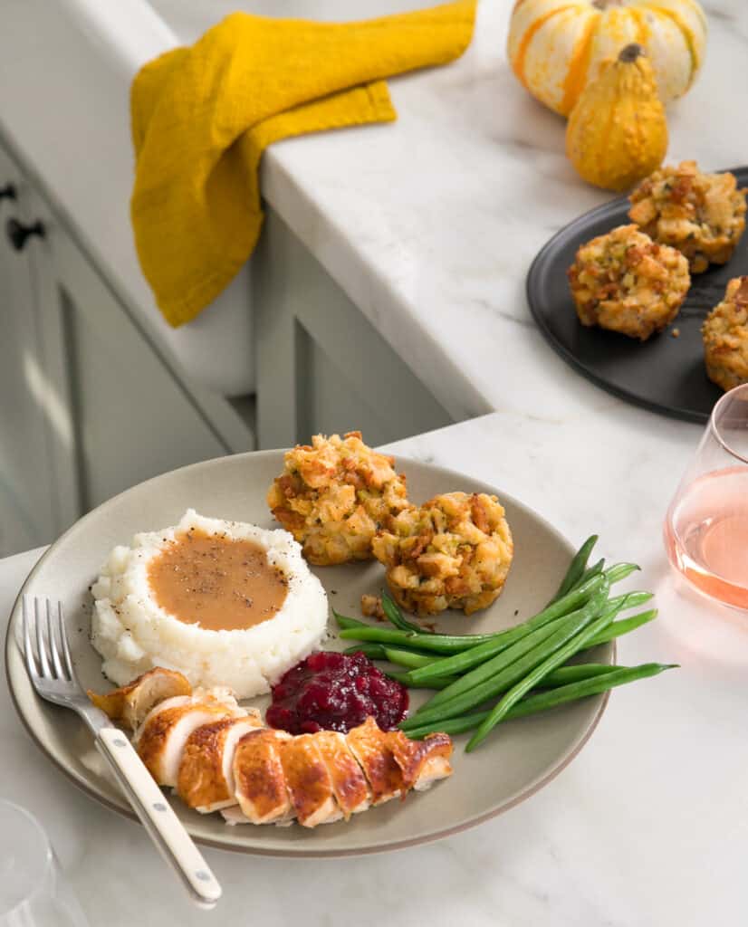 Stuffing Muffins on plate