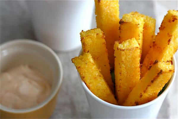 baked polenta fries (with spicy lime mayo)