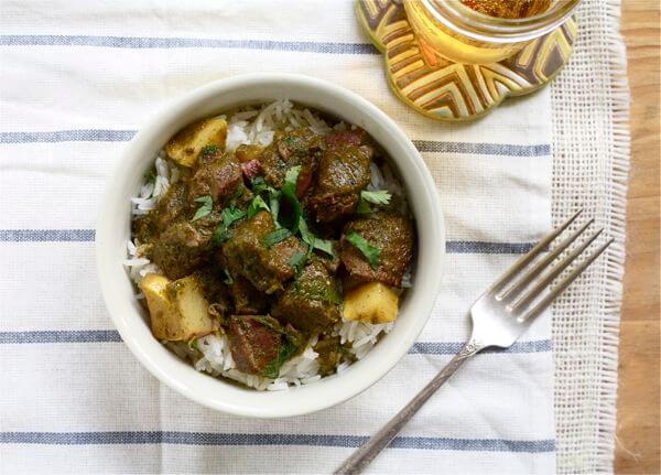 Seco de Carne in a bowl. 