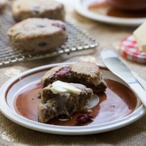 Cherry Chocolate Buckwheat Scones // A Cozy Kitchen