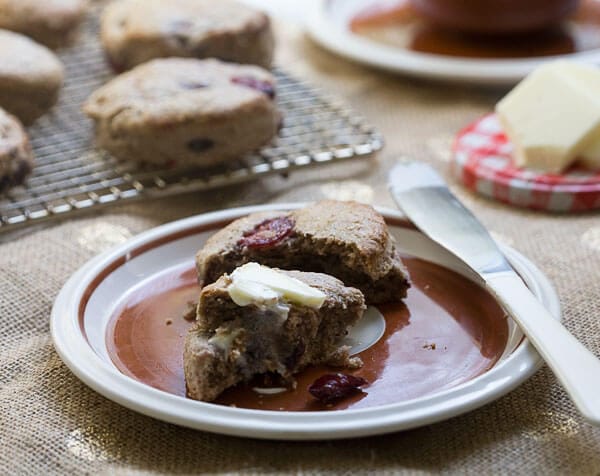 Cherry Chocolate Buckwheat Scones // A Cozy Kitchen