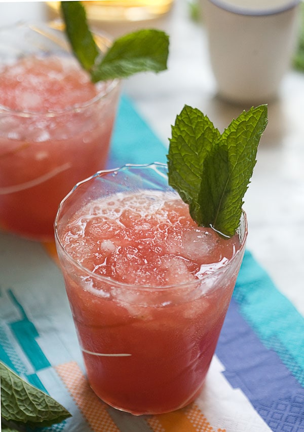 Grilled Watermelon Mint Juleps // www.acozykitchen.com