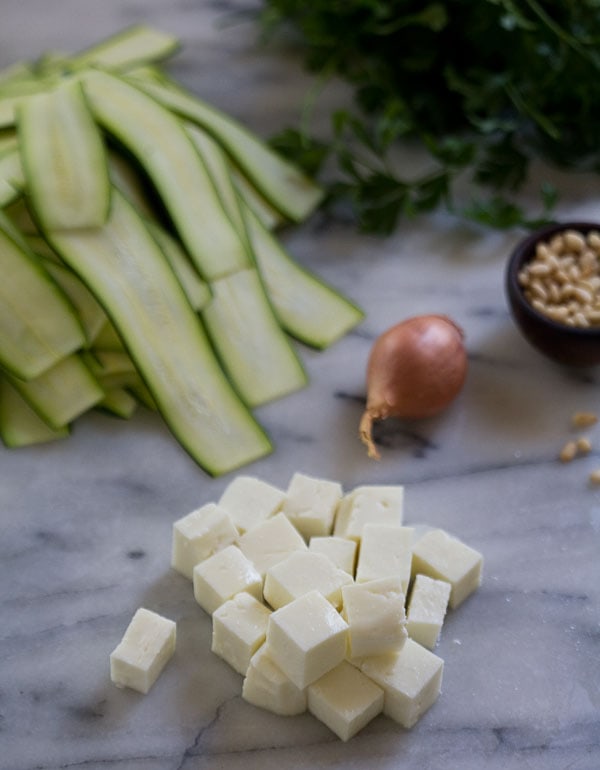 Zucchini Ribbon Haloumi Salad // www.acozykitchen.com