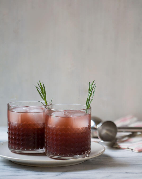 pomegranate tarragon caipiroska