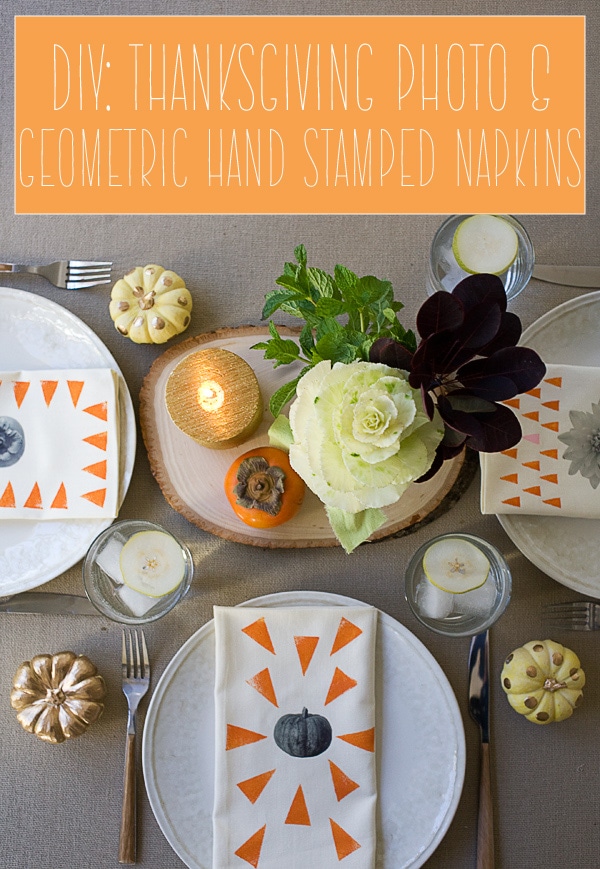 DIY: Thanksgiving Hand Stamped Geometric Napkins // www.acozykitchen.com 