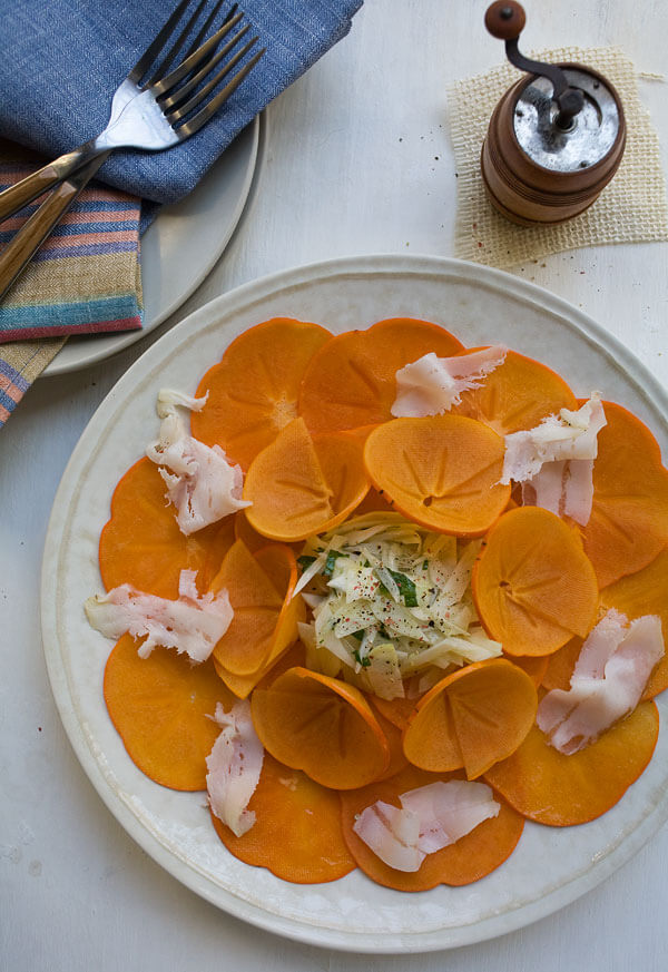 Persimmon Salad with Fennel and Lardo 2