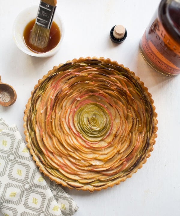 Rose Apple Pie with Bourbon Glaze // www.acozykitchen.com