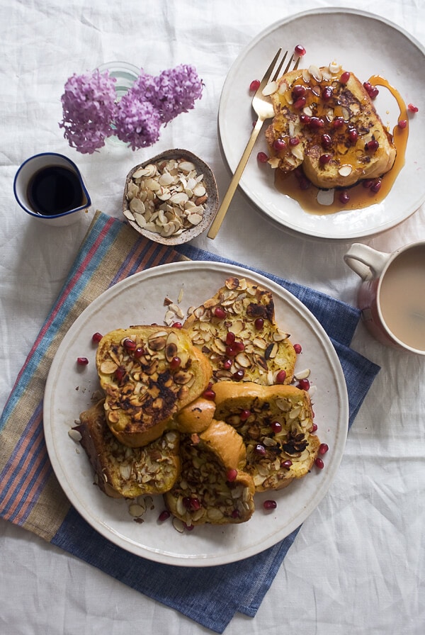 Toasted Almond French Toast // www.acozykitchen.com