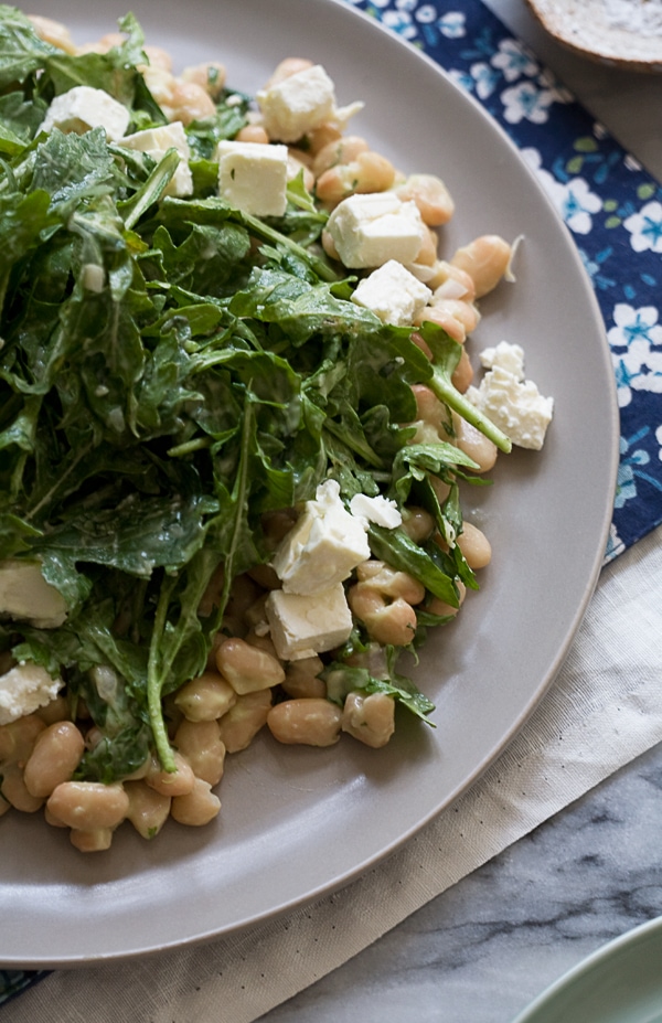 Arugula Cannellini Salad with Avocado Dressing // www.acozykitchen.com