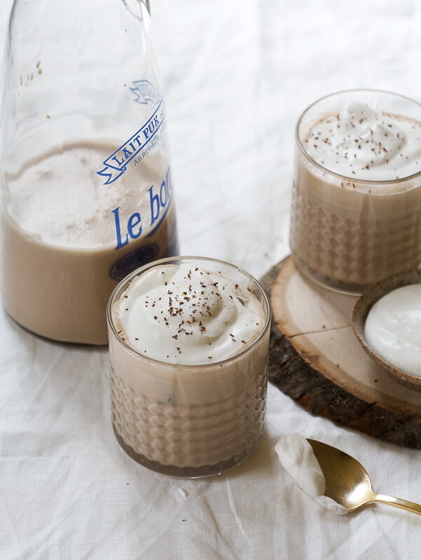 Homemade Irish Cream in cups. 