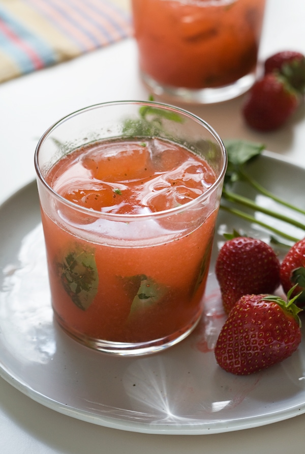Strawberry Basil Gin and Tonic // www.acozykitchen.com