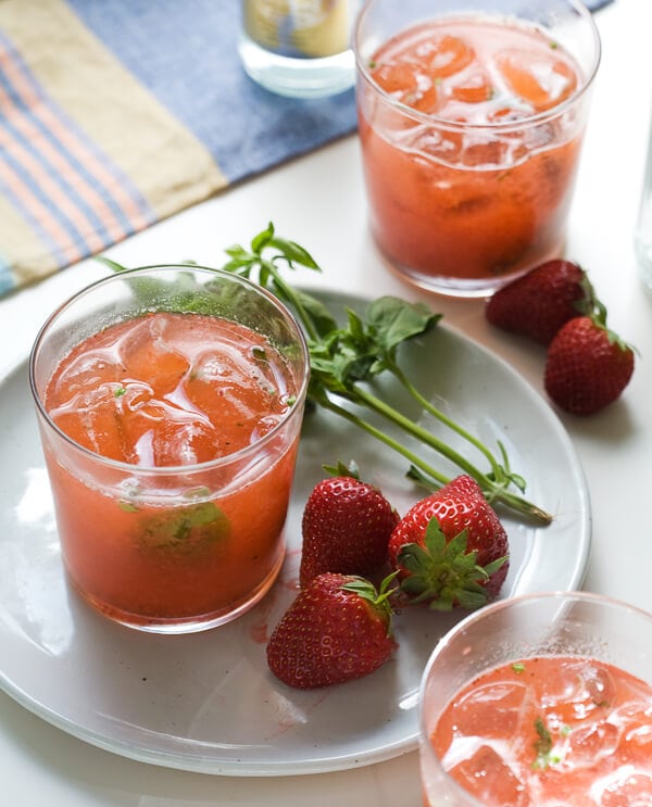 Strawberry Basil Gin and Tonic // www.acozykitchen.com