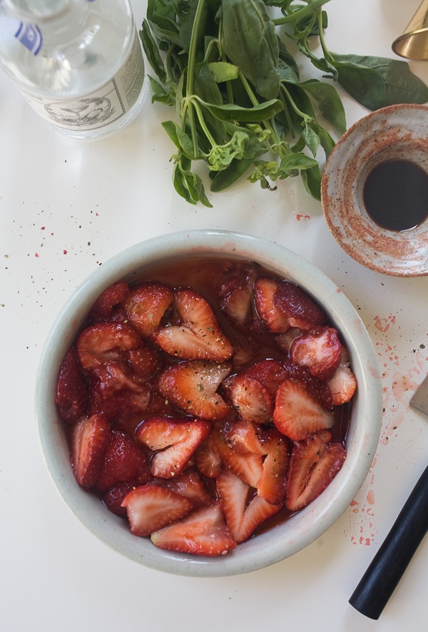 Strawberry Basil Gin and Tonic // www.acozykitchen.com
