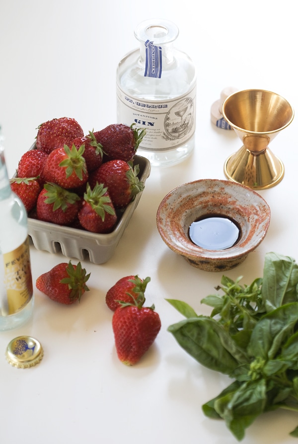 Strawberry Basil Gin and Tonic // www.acozykitchen.com