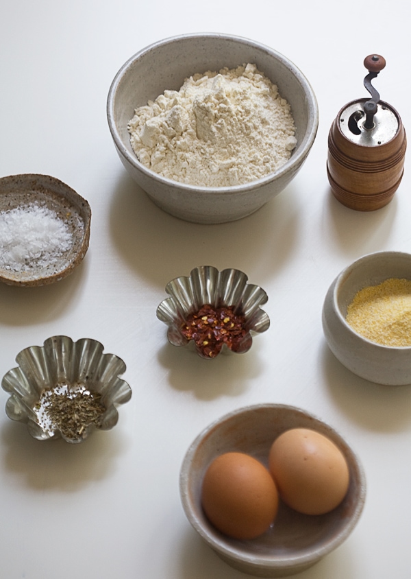 Ingredients in small bowls. 