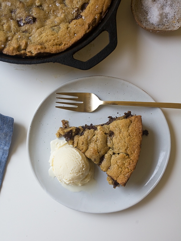 Chocolate Chip Walnut Skillet Cookie