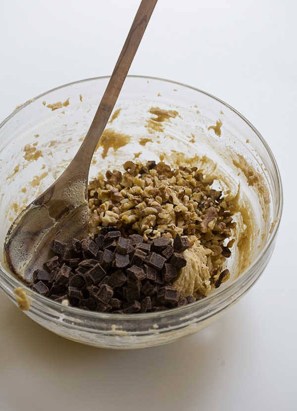 Dark Chocolate Chunk and Walnut Skillet Cookie | www.acozykitchen.com