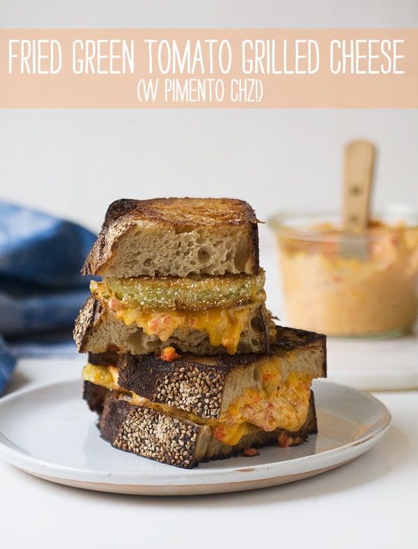 Fried Green Tomato Grilled Cheese // www.acozykitchen.com