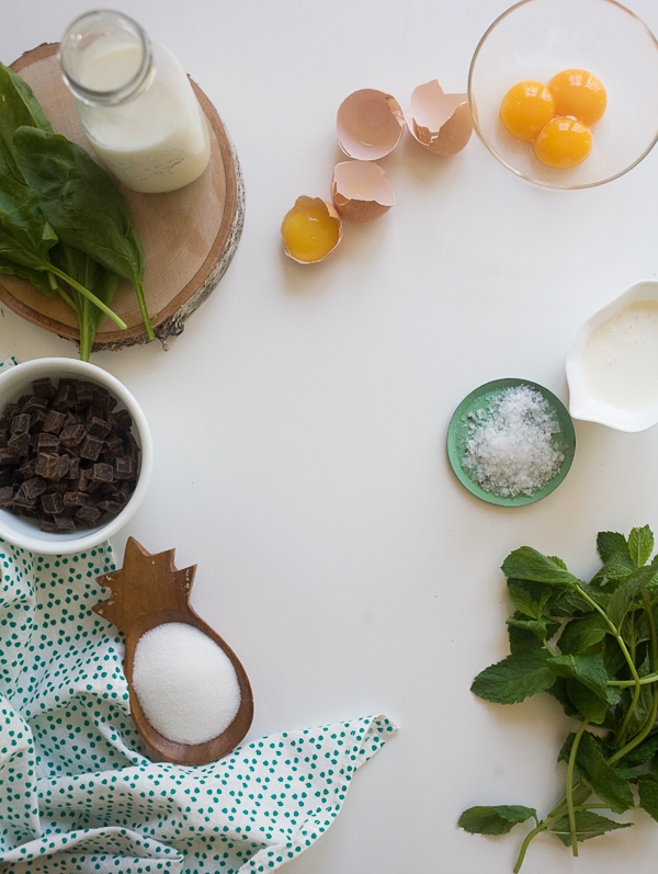 Mint Dark Chocolate Chip Ice Cream (w/ a secret ingredient for coloring) | www.acozykitchen.com