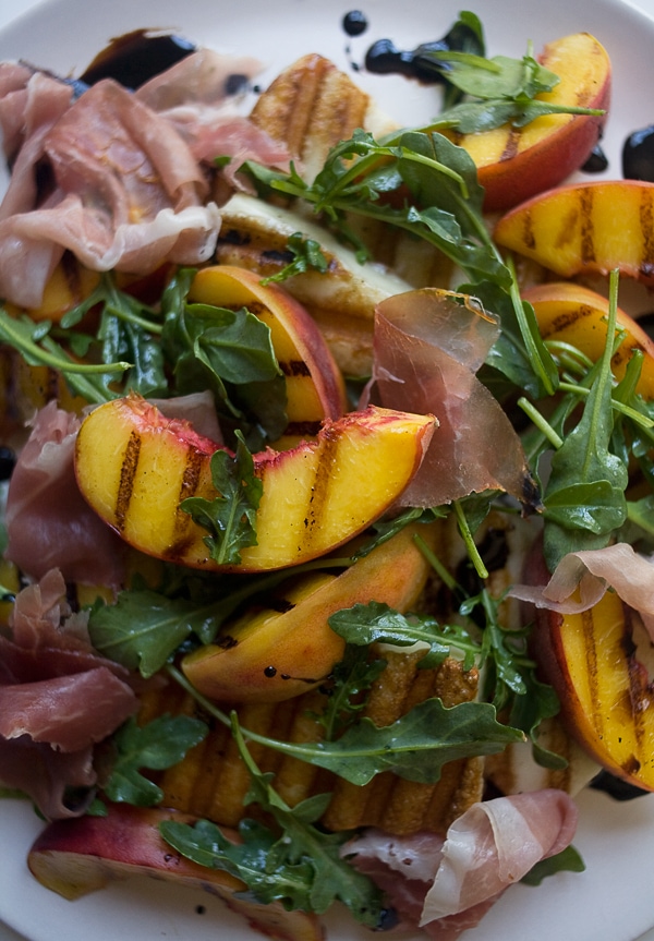Grilled Peach and Haloumi Salad // www.acozykitchen.com