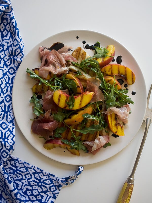 Grilled Peach and Haloumi Salad // www.acozykitchen.com