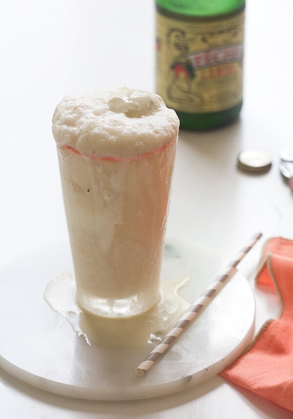 Peach Lambic Float with Whiskey Ice Cream | www.acozykitchen.com