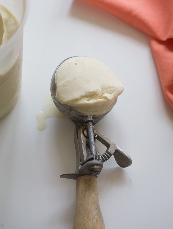 Peach Lambic Float with Whiskey Ice Cream | www.acozykitchen.com