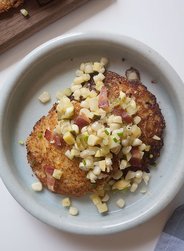 Rice Hoe Cakes with Succotash | www.acozykitchen.com