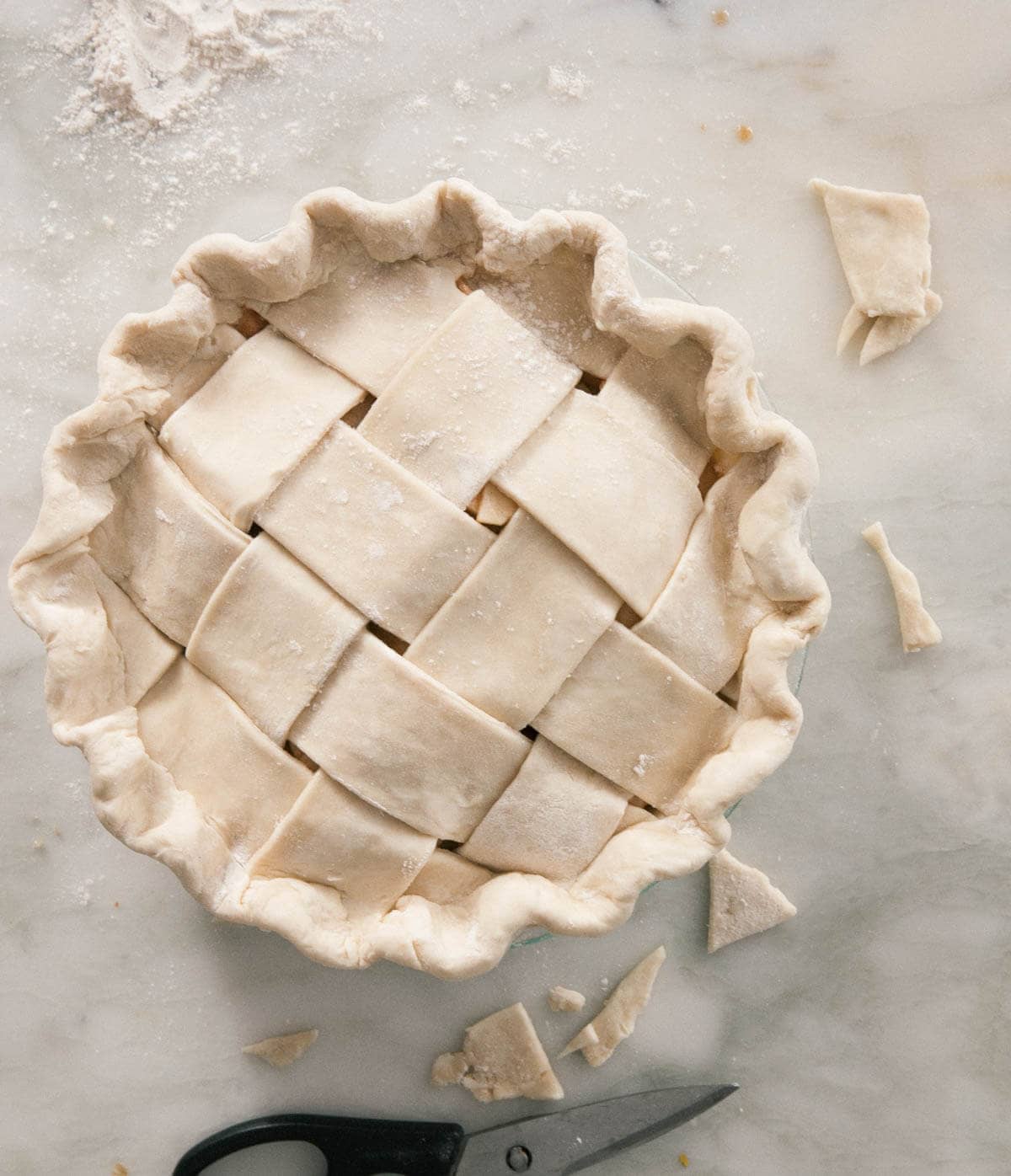 Pie lattice assembled, pre-bake. 