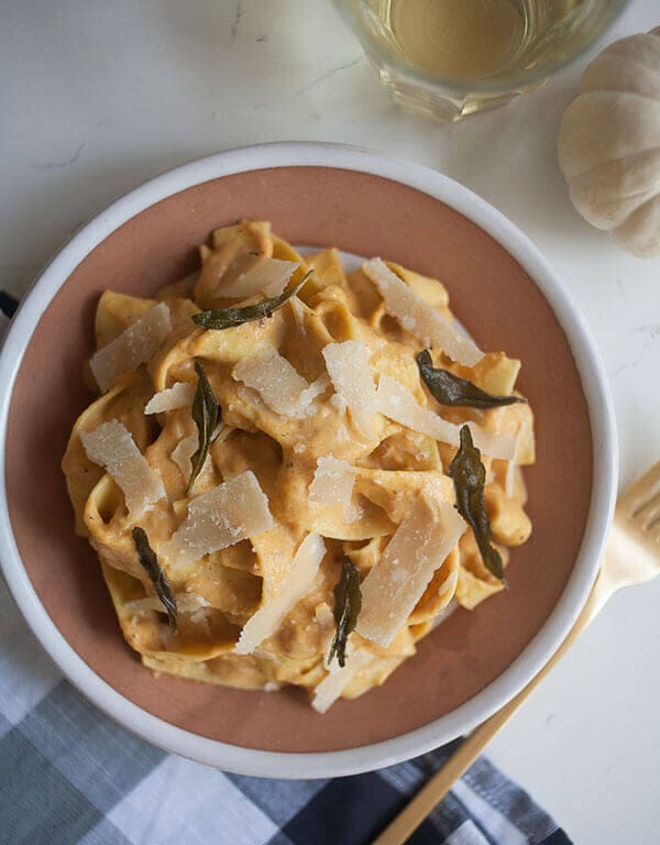 Pumpkin Sage Alfredo Pappardelle with Brown Butter A Cozy Kitchen
