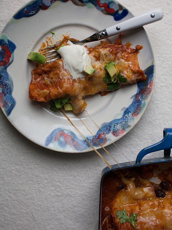 Delicata Squash and Black Bean Enchiladas | www.acozykitchen.com