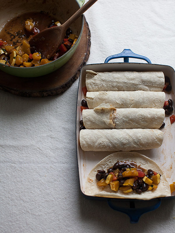 Delicata Squash and Black Bean Enchiladas | www.acozykitchen.com