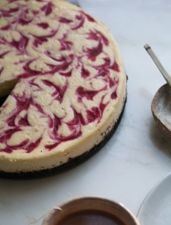 Marbled Cranberry Cheesecake | www.acozykitchen.com