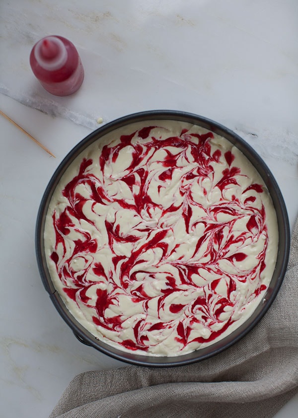 Marbled Cranberry Cheesecake | www.acozykitchen.com