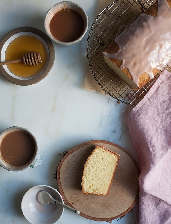 Vanilla Bean Pound Cake with Pomegranate Glaze | www.acozykitchen.com