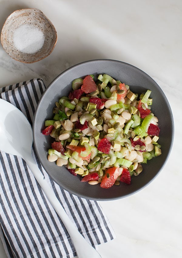Celery Butter Bean and Pepita Salad w/ Winter Citrus | www.acozykitchen.com