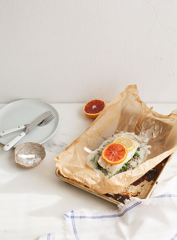 Halibut in a papillote // www.acozykitchen.com