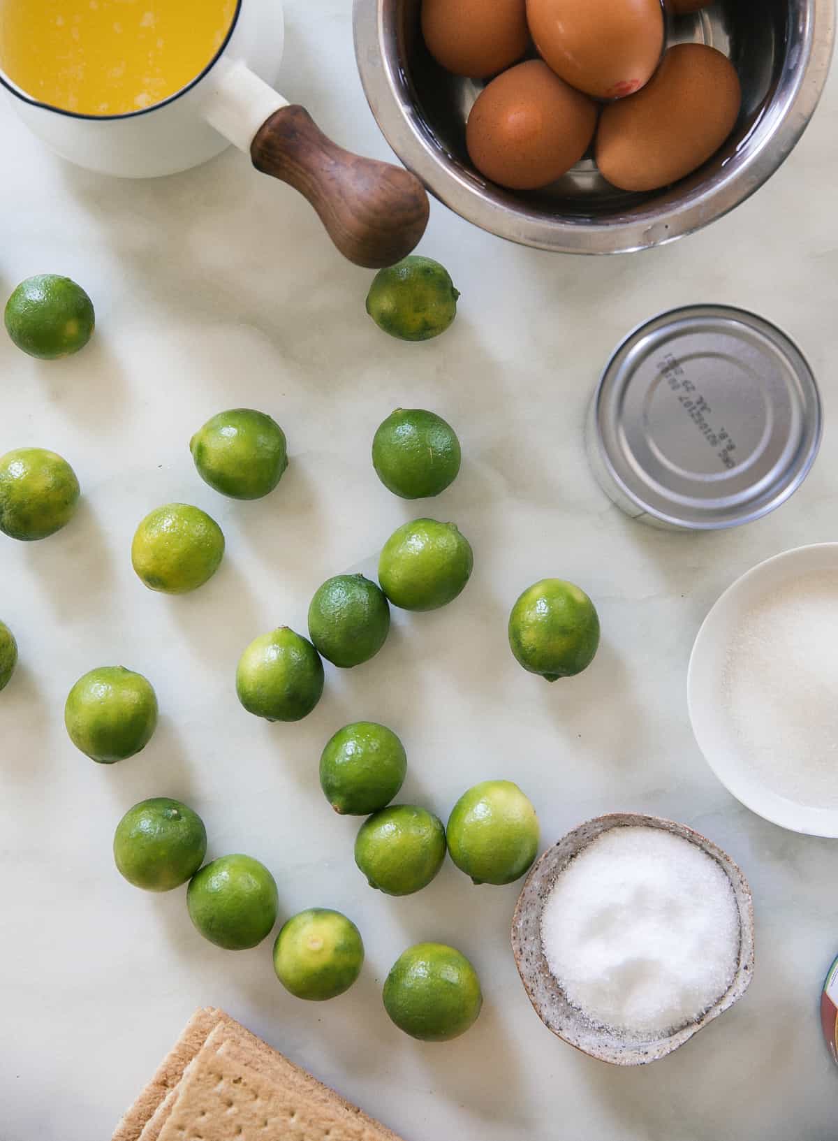 Ingredients for Key Lime Pie. 