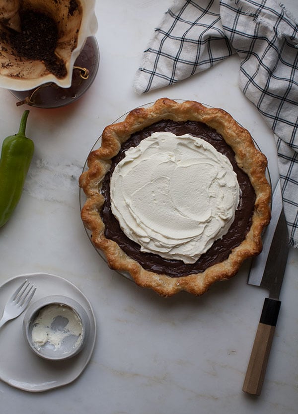 Green Chile Chocolate Pudding Pie 