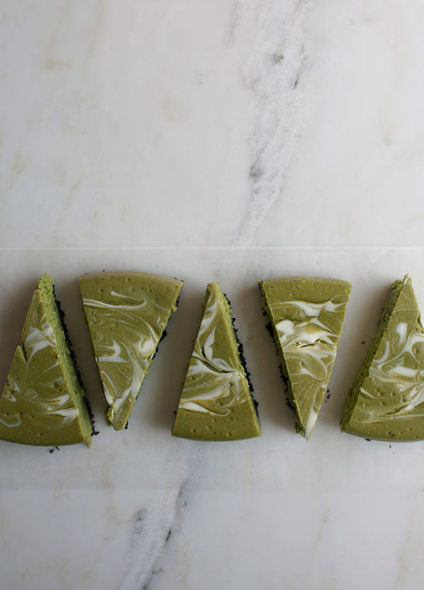 matcha swirl cheesecake