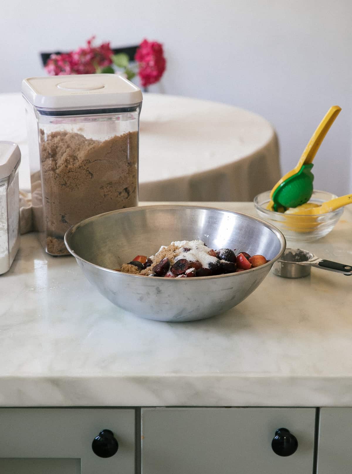 cherry filling in a bowl