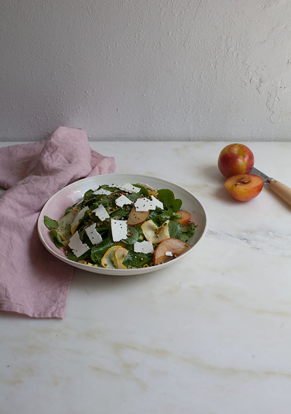 Plum Watercress Salad with Ricotta Salata 