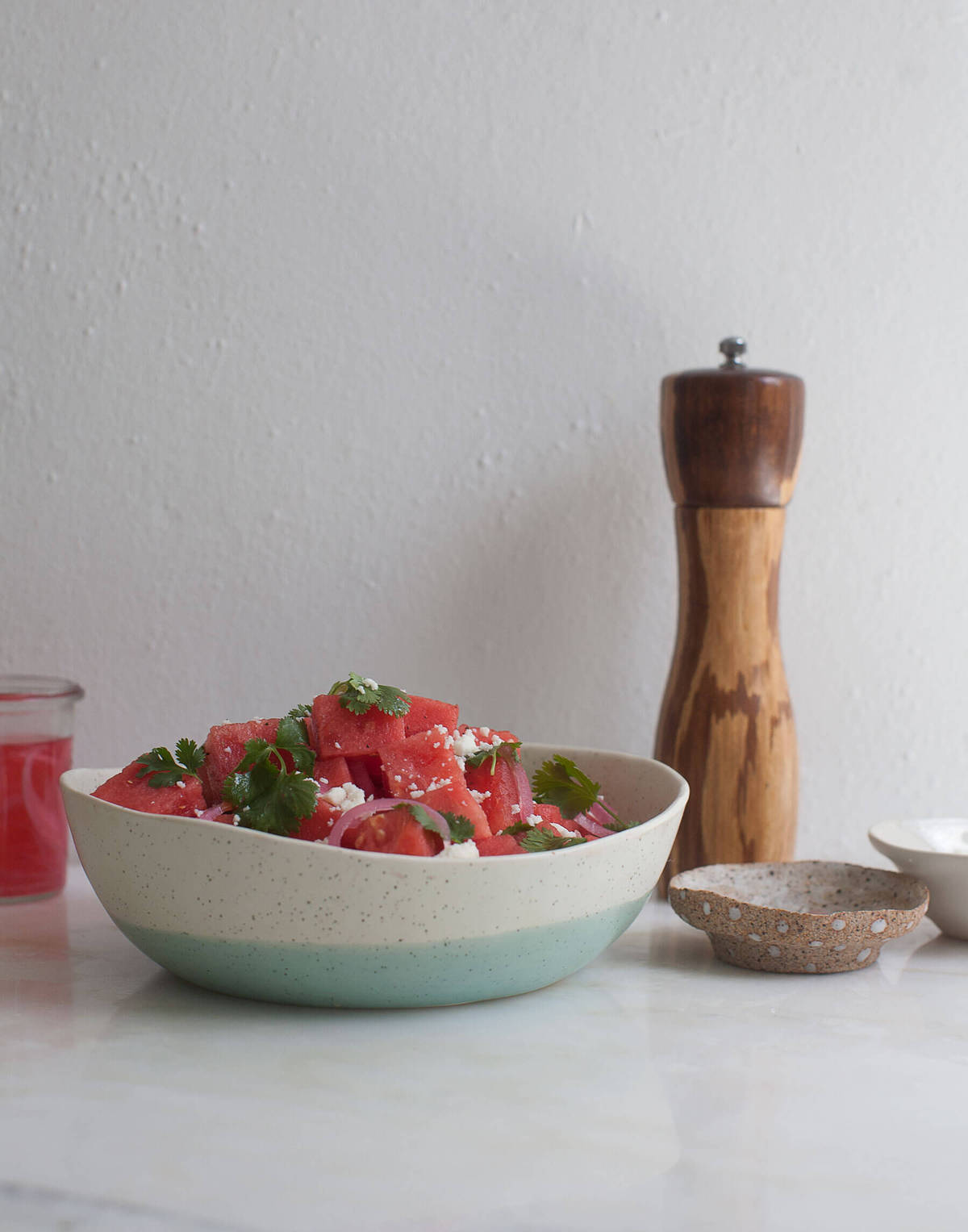 watermelon salad (w/ queso fresco & pickled onion)…that isn’t basic