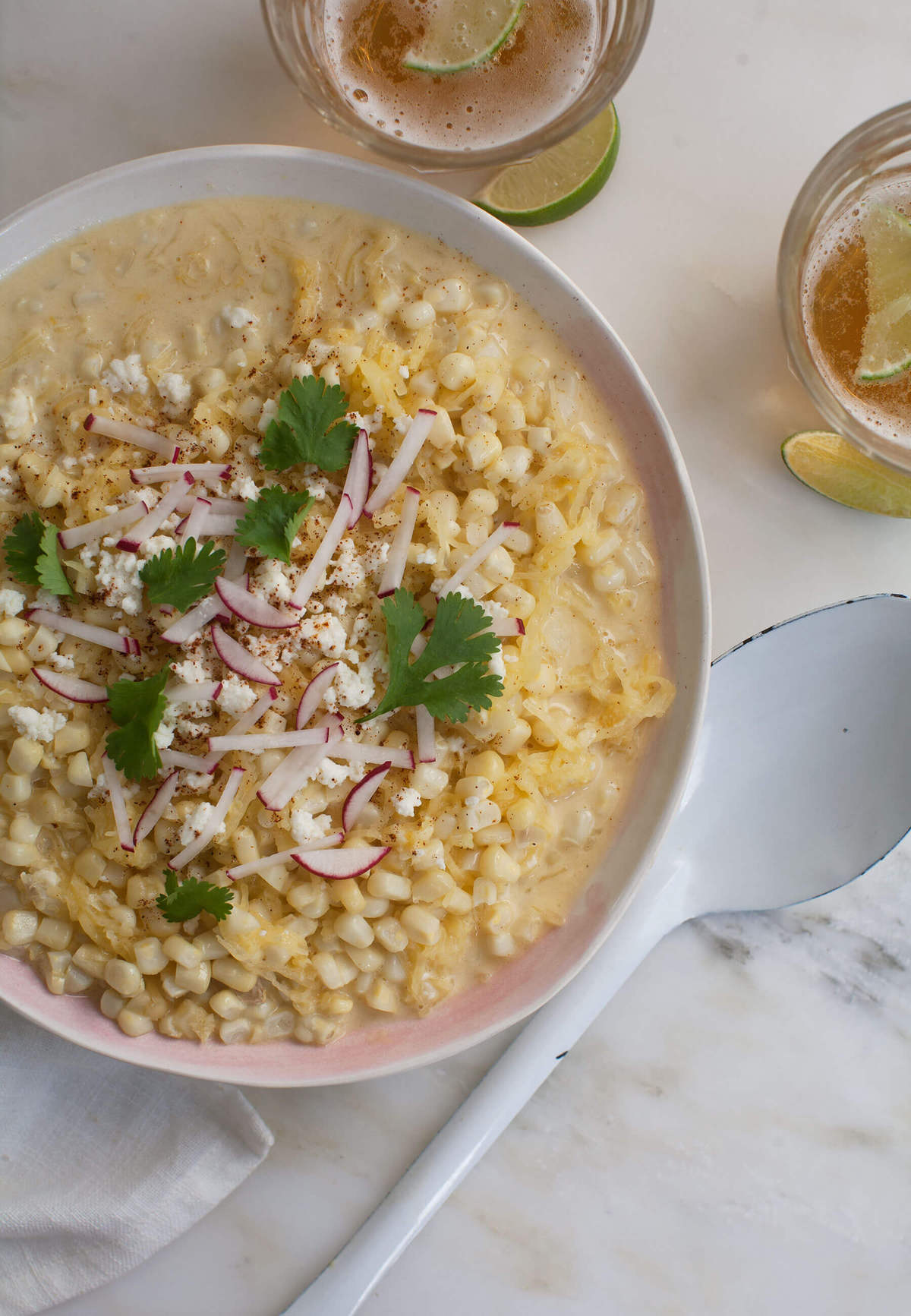 Creamed Eloté with Spaghetti Squash