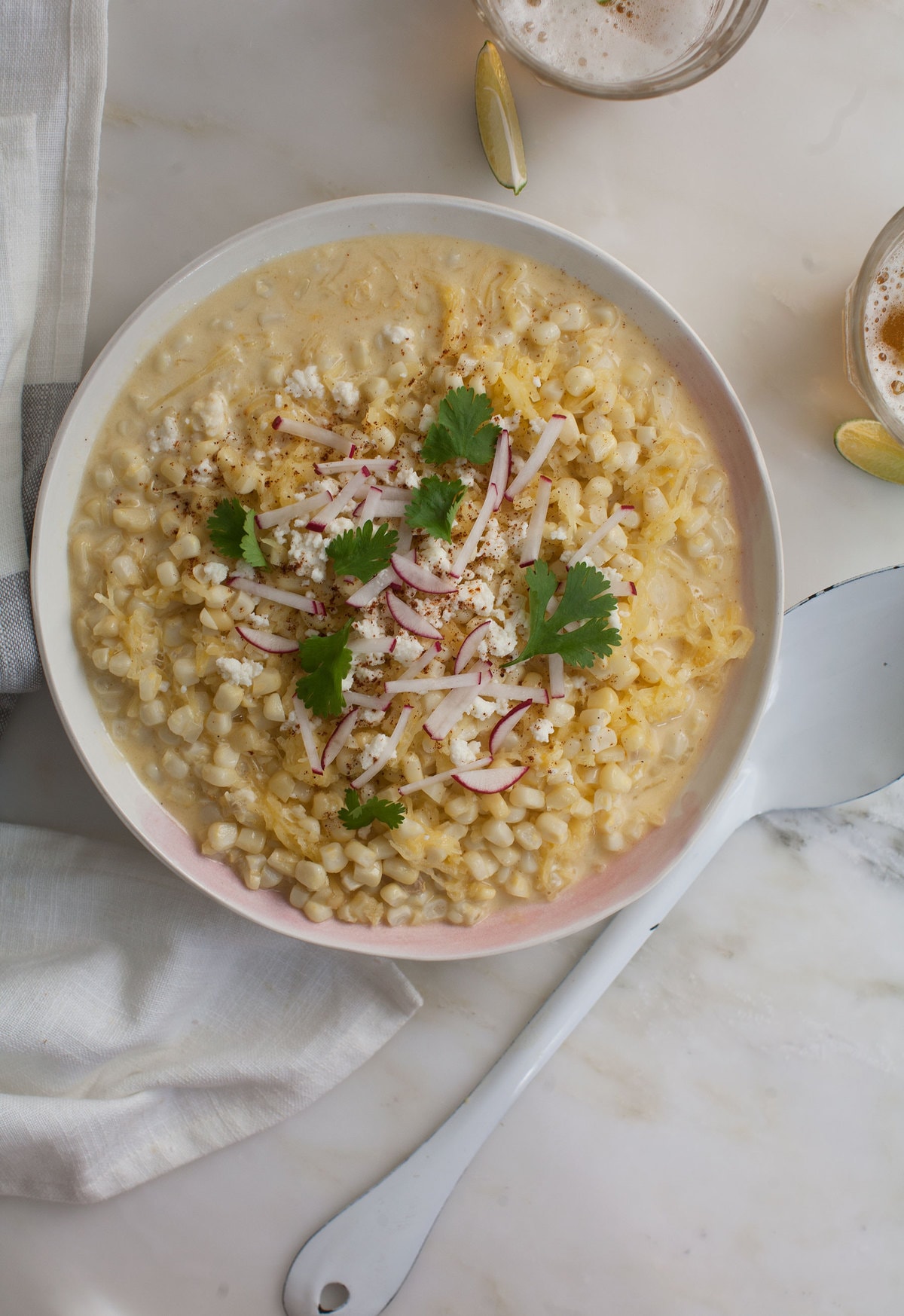 Creamed Eloté with Spaghetti Squash