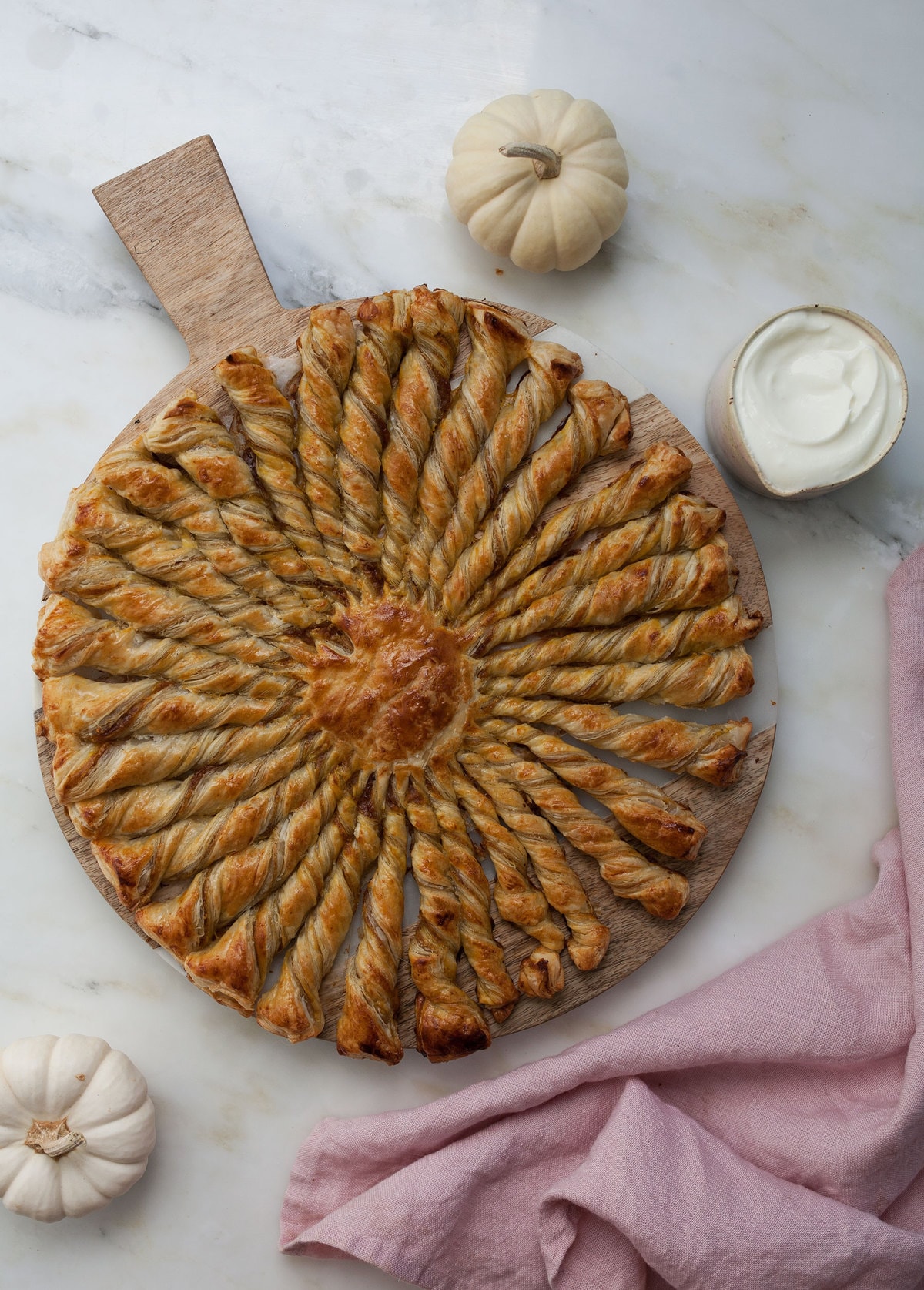 Spiral Pumpkin Twists with Maple Cream