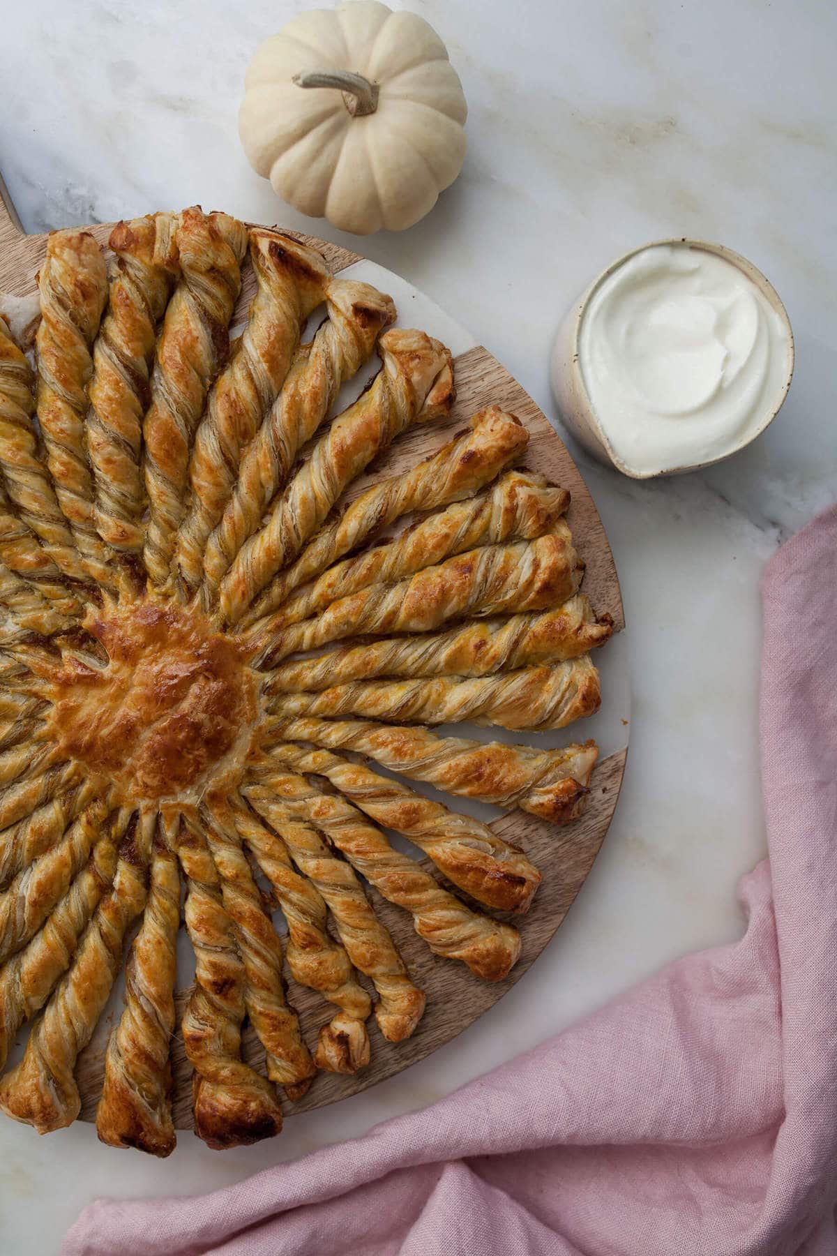 Spiral Pumpkin Twists with Maple Cream