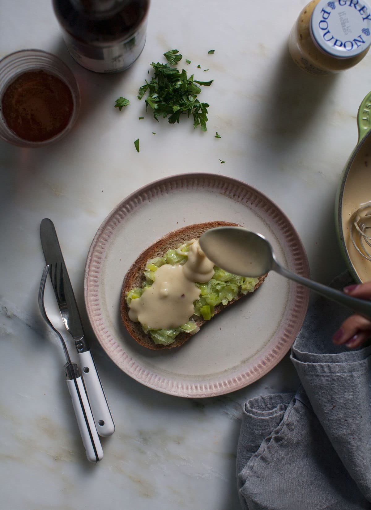 Welsh Rarebit with Melted Leeks 