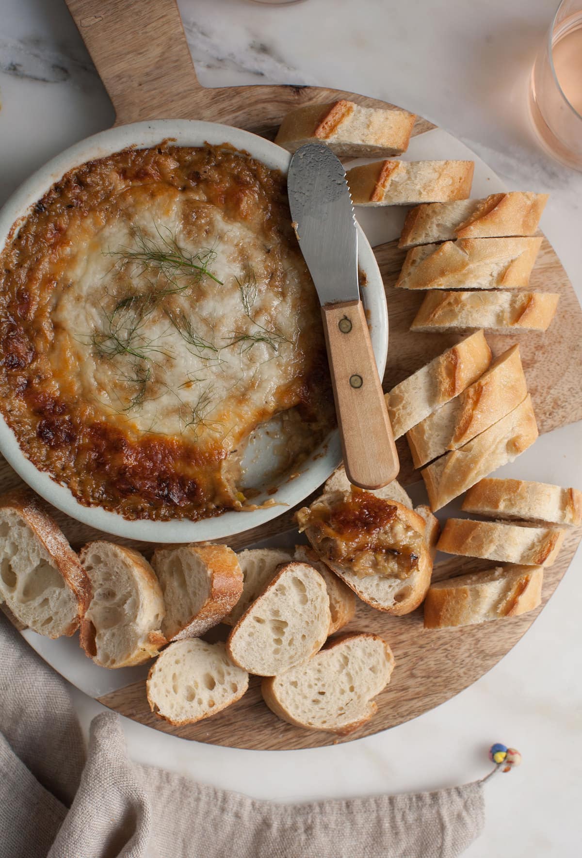 Warm Caramelized Fennel and Leek Cheese Dip 